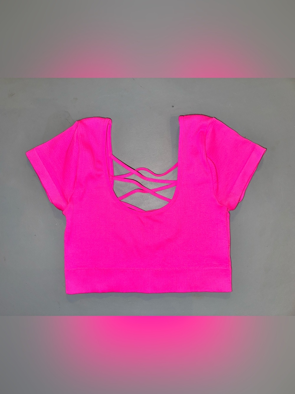 Aerie “Real Good” seamless short-sleeve sports bra/crop top